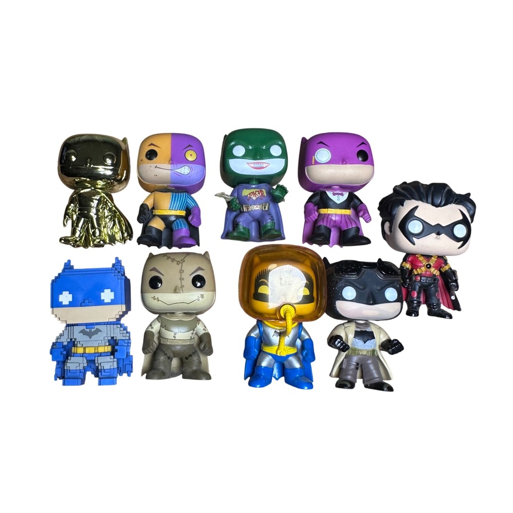 Funko Pop Batman DC Comics Vinyl Figure Lot of 9 8-Bit Gold Robin Thomas Wayne